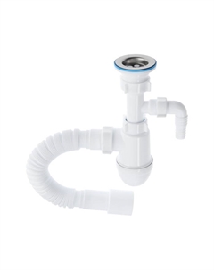 Сифон для раковины "АНИ Пласт" C0315, сифон 1 1/2", отвод стир. машины, гибкая труба Ани пласт
