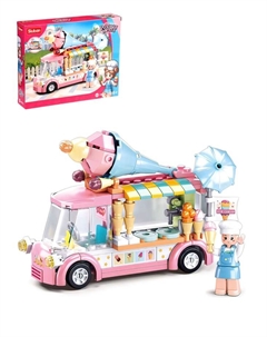 Конструктор Розовая Мечта «Фургончик с мороженым», 145 деталей Sluban