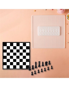 Набор молдов «Шахматы», силикон, 2 предмета: доска 31×1 см, фигуры 20.5×8.5×1 см Доляна