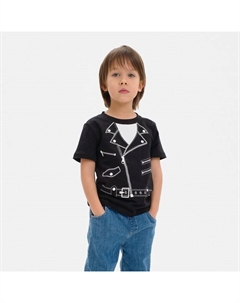Футболка детская «Куртка», чёрная, рост 98-104 см (30) Kaftan