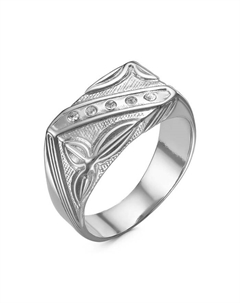 Кольцо мужское «Перстень», рельефный рисунок, посеребрение с оксидированием, 21 размер Красная пресня