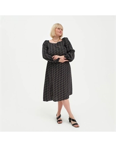 Платье женское с разрезом plus-size, размер 52, цвет чёрный Mist