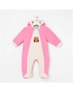 Комбинезон детский с ушками, цвет цвет розовый/принт, рост 56-62 см (18) Ольга