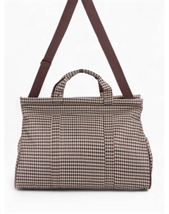 Сумка дорожная на молнии, наружный карман, длинный ремень, бежевая, коричневая Lucky mark