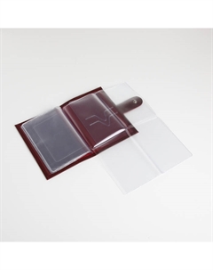 Обложка для автодокументов на кнопке, цвет бордовый Textura