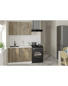 Кухонный гарнитур прямой «Альта лайт», 1200 мм, цвет дуб дарго/белый глянец Gerda