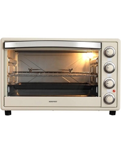 Мини-печь NORDFROST RC 600 Y, 2200 Вт, 60 л, 100-250°С, гриль, конвекция, бежевая Nordfrost