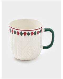 Кружка «Уютный новый год. Ромб», 370 мл, фарфор, белая Доляна