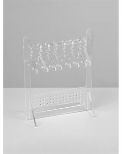 Подставка под серьги «Рейл», 8 вешалок в комплекте, 14×6×16 см, прозрачная Qf