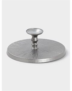 Блюдо для торта «Кувшинка», d=28 см, на ножке, стекло, серебристое Akcam