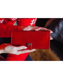 Кошелёк женский на кнопке, цвет красный Кайман