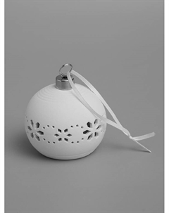 Ёлочный шар «Орнаменты», 6.9×6.9×5.9 см, 1 LED, керамика, от батареек LR44×3, свечение тёплое белое Luazon lighting