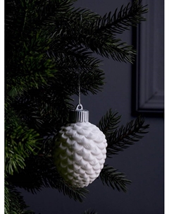Ёлочный шар «Шишка», 6.5×6.5×8 см, 1 LED, керамика, от батареек LR44×3, свечение тёплое белое Luazon lighting