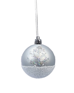 Ёлочные игрушки «Заснеженный лес», шары новогодние, набор 8 шт., d=6 см, серебристый Зимнее волшебство
