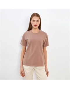 Футболка однотонная женская : Basic line, коричневый, размер 50 Minaku