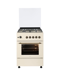 Плита NORDFROST GG 6064 YR, газовая, 4 конфорки, 63 л, газовая духовка, бежевая Nordfrost