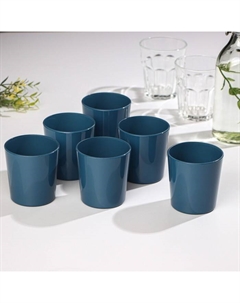 Набор стаканов «Дымчатый аметист», 250 мл, 6 шт., стекло, синий Gidglass