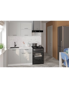Кухонный гарнитур прямой «Шелли лайт», 1200 мм, цвет шиншилла серая/белый Gerda