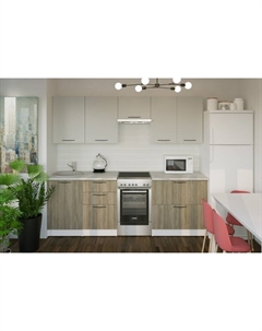 Кухонный гарнитур прямой «Парма мега», 2300 мм, цвет белый/шиншилла серая/джарра Gerda