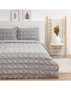 Постельное бельё 2-спальное Texture: gray, микрофибра Lovelife