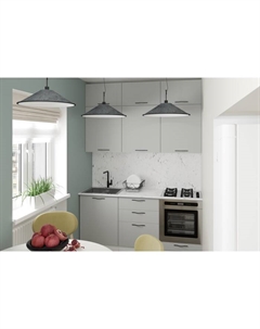 Кухонный гарнитур прямой «Шелли макси», 1800 мм, цвет шиншилла серая/белый Gerda