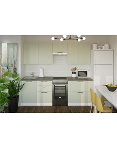 Кухонный гарнитур прямой «Флора мега», 2300 мм, цвет орегано/белый Gerda