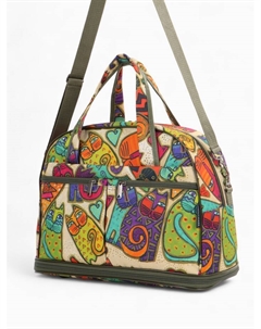 Сумка дорожная на молнии, 3 наружных кармана, с увеличением, длинный ремень, разноцветный Lucky mark