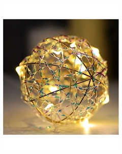 Подвеска световая «Шар плетеный», 10 см, 10 LED, от батареек ААx2, свечение тёплое белое Luazon lighting