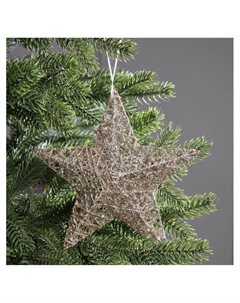 Подвеска световая «Звезда золотистая», 20×20×5 см, 10 LED, от батареек AG13×3, свечение тёплое белое Luazon lighting