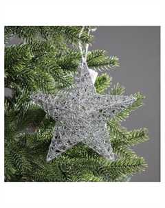 Подвеска световая «Звезда серебристая», 20×20×5 см, 10 LED, от батареек AG13×3, свечение тёплое белое Luazon lighting