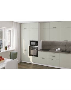 Кухонный гарнитур прямой «Флора экстра», 3000 мм, цвет орегано/белый Gerda