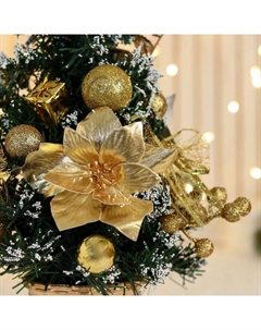 Искусственная ёлка настольная «. Праздничная», 16×36 см, ПВХ ветки отгибаются, золотистая Зимнее волшебство