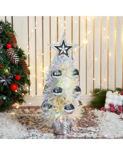 Искусственная ёлка настольная «. Праздничная», перламутр, 10×26 см, ПВХ ветки Зимнее волшебство