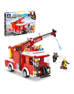 Конструктор пожарные «Машина с лестницей», стреляет водой, 278 деталей Kazi