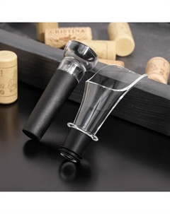 Набор для вина Crystal wine, 2 предмета: пробка, аэратор, пластик Доляна