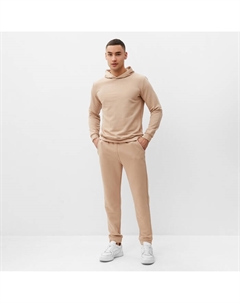Спортивный костюм мужской (худи, брюки), цвет бежевый, размер 48 Minaku