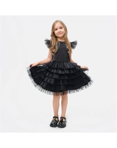 Платье детское с крылышками, размер 28 (86-92 см), чёрный Kaftan