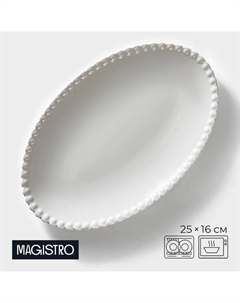 Блюдо овальное «Лакомка», 25×16×1.5 см, фарфор, цвет белый Magistro