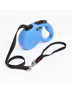 Рулетка New Classic М (до 20 кг) 5 м трос, синяя Flexi