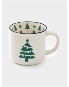 Кружка новогодняя «Ёлочка», 440 мл, фарфор, белая Доляна