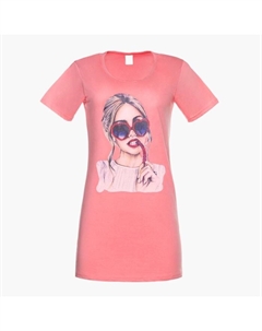 Сорочка ночная женская, фуксия, принт микс, размер 44 Tusi