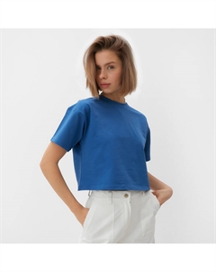 Футболка укороченная женская OVERSIZE FIT, электро, размер 46 Minaku