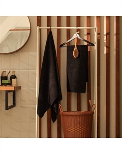 Полотенце махровое «. Терри», 70×140 см, хлопок 100%, чёрное Этель