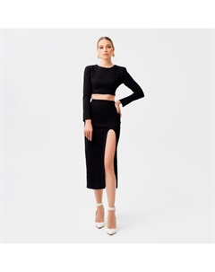 Костюм женский (юбка и топ), размер 48, чёрный Mist