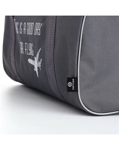 Сумка дорожная на молнии, с подкладкой, длинный ремень, маленький размер, серая Textura