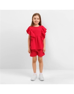 Комплект для девочки (блузка, шорты), красный, рост 98 см Minaku