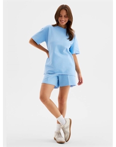 Комплект (футболка, шорты) женский : Casual Collection, цвет голубой, размер 42 Minaku