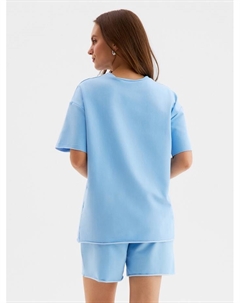 Комплект (футболка, шорты) женский : Casual Collection, цвет голубой, размер 48 Minaku