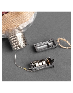 Набор ёлочных шаров «Ветка ели и ягоды», 2 шт., d=10 см, 5 LED, от батареек, свечение тёплое белое Luazon lighting