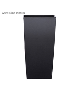 Кашпо URBI SQUARE, 2 предмета: внутренняя и наружная ёмкости, 11 и 26.6 л, цвет антрацит Prosperplast